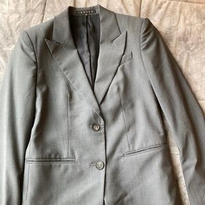 THEROY GREY PINSTRIPE BLAZER and SKIRT